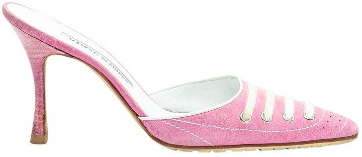 pink suede clogs