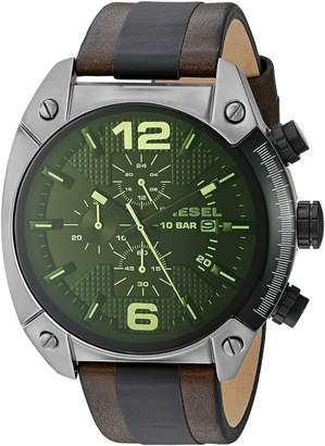 Diesel Men's 'Overflow' Quartz Stainless Steel and Leather Watch, Color: (Model: DZ4414)