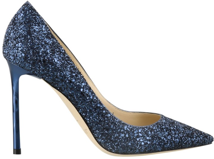 blue glitter high heels