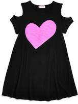 Thumbnail for your product : Design History Girls' Reversible-Sequin-Heart Cold-Shoulder Dress - Little Kid