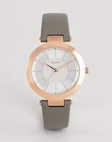 Thumbnail for your product : DKNY NY2296 ladies grey leather watch with white dial