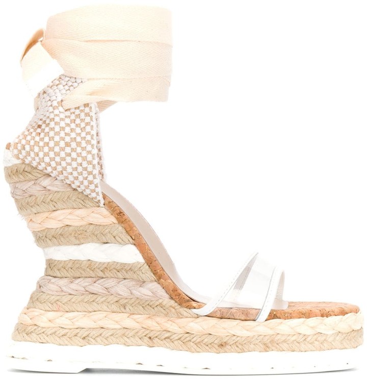high heeled espadrille wedges