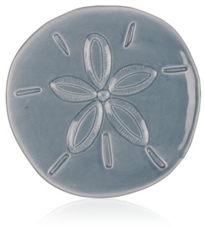 Fitz & Floyd Cape Coral Home Gray Sand Dollar Snack Plate
