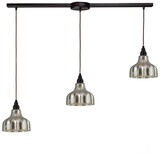 Thumbnail for your product : HGTV Home Danica 3-Light Pendant Light With Mercury Glass And Oiled Bronze Finish Silver