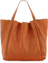 Thumbnail for your product : Neiman Marcus Stud-Trimmed Slouchy Italian Leather Tote Bag, Camel