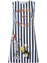 Thumbnail for your product : Dolce & Gabbana Italia embroidery striped dress