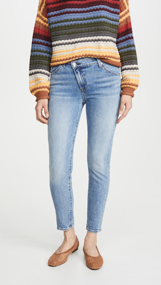 7 For All Mankind Asymmetric Front Skinny Jeans