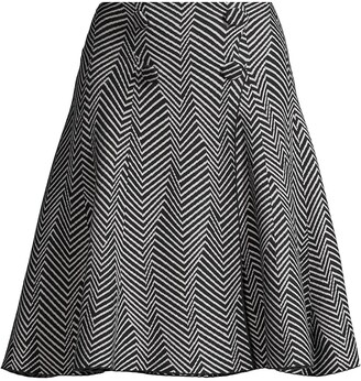 Emporio Armani ZigZag Double-Breasted Flare Skirt