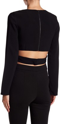 Do & Be Do + Be Cropped Long Sleeve Wrap Tie Shirt