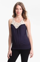 Thumbnail for your product : Japanese Weekend Crochet Neckline Maternity Top