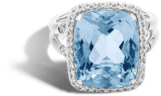 John Hardy Faceted Topaz & Pave Diamond Ring, 0.3 tdcw