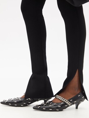 Givenchy Studded Leather Pumps - Black Silver