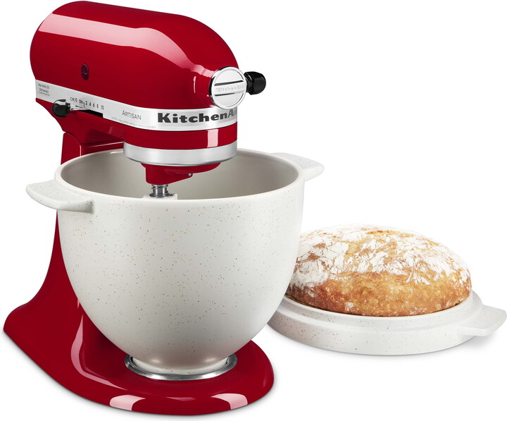 KitchenAid Bread Bowl with Baking Lid, Grey Speckle, KSM2CB5BGS