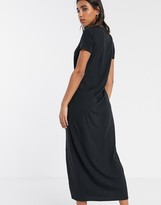 Thumbnail for your product : Vero Moda midi t-shirt dress with twist detail in black