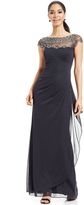 Thumbnail for your product : Xscape Evenings Cap-Sleeve Illusion Beaded Gown