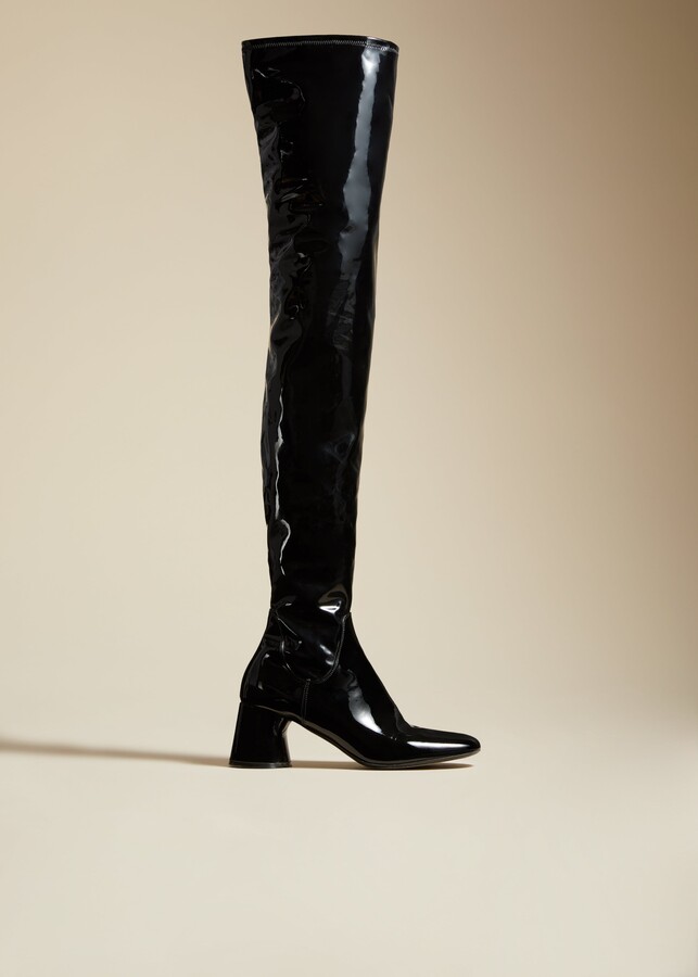knee high patent boots