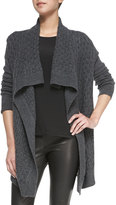 Thumbnail for your product : Vince Open-Front Brick-Textured Cardigan, Flannel Gray