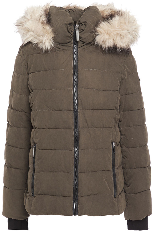dkny walker faux fur hooded down parka