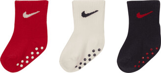 Nike Baby (6-12M) Gripper Ankle Socks (3 Pairs) in Red