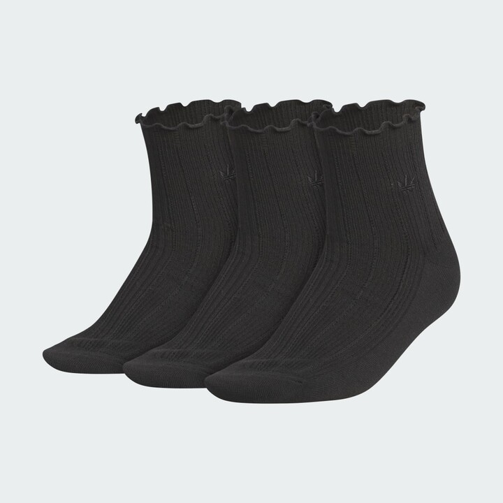 adidas Unisex Originals Ruffle 3-Pack Quarter Black M