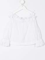 Thumbnail for your product : MSGM Kids embroidered off shoulder top