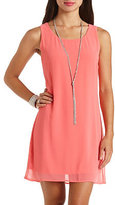 Thumbnail for your product : Charlotte Russe Strappy Back Sleeveless Chiffon Shift Dress
