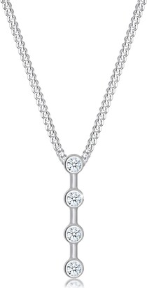Diamore Elli DIAMONDS Necklace Women Basic Rod Geo Circle with Diamond (0.06 ct.) in 925 Sterling Silver