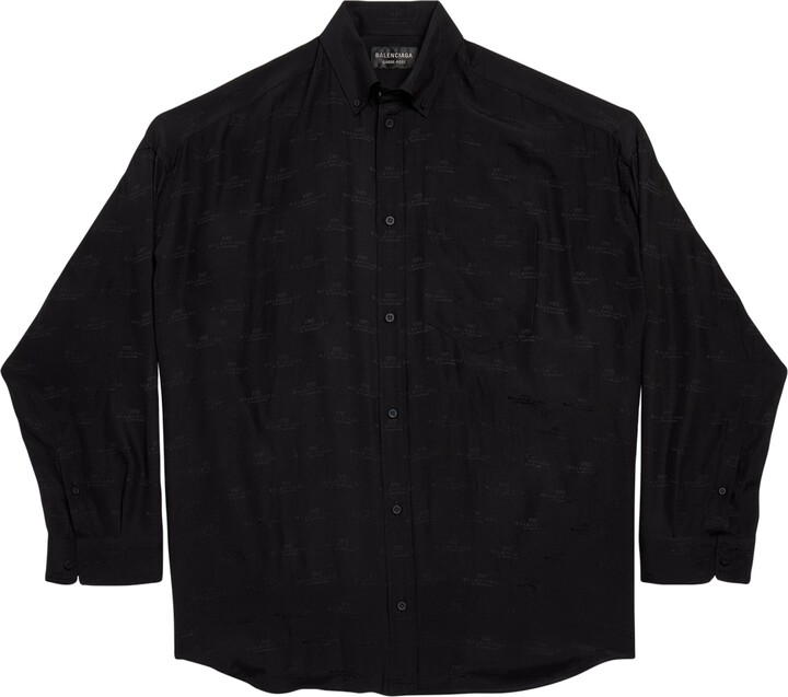 Balenciaga Silk Logo Print Shirt