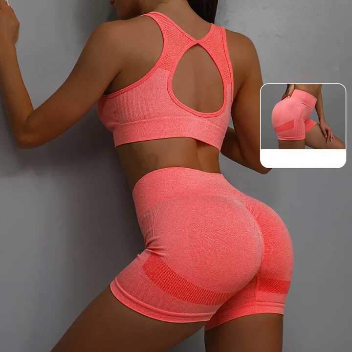 hengsong Yoga Suit Yoga Sports Underwear Women & apos;s Fitness Suit Vest Running Sports Yoga Shorts Set Yoga Set Workout Set