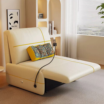 Coxambrey Beige Modern Minimalist Cat Scratch Resistant Sofa Bed with Cushions