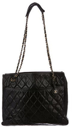 Chanel Vintage Quilted Tote Black
