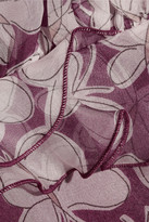 Thumbnail for your product : Ruffled butterfly-print silk-organza dress
