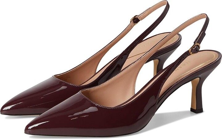 Cole Haan Hansell Sling Back Pumps High Women's Heels Black Garnet Patent Leather : 10 B - Medium