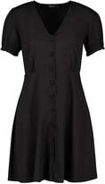 Thumbnail for your product : boohoo Woven Sheered Sleeve Button Shift Dress