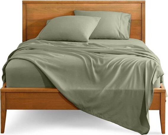 Bare Home Split Head Flex King Sand Double Brushed Sheet Set