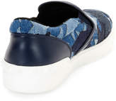 Thumbnail for your product : Valentino Garavani Camustars Denim Slip-On Sneaker, Light Blue
