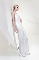 Thumbnail for your product : Laundry by Shelli Segal Faux Leather Sequin Tank Gown