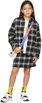 Off-White Kids Black Flannel Check Mini Skirt