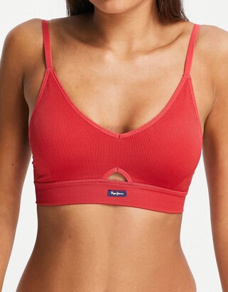 Pepe Jeans seamless bra with cut out in winter red - ShopStyle