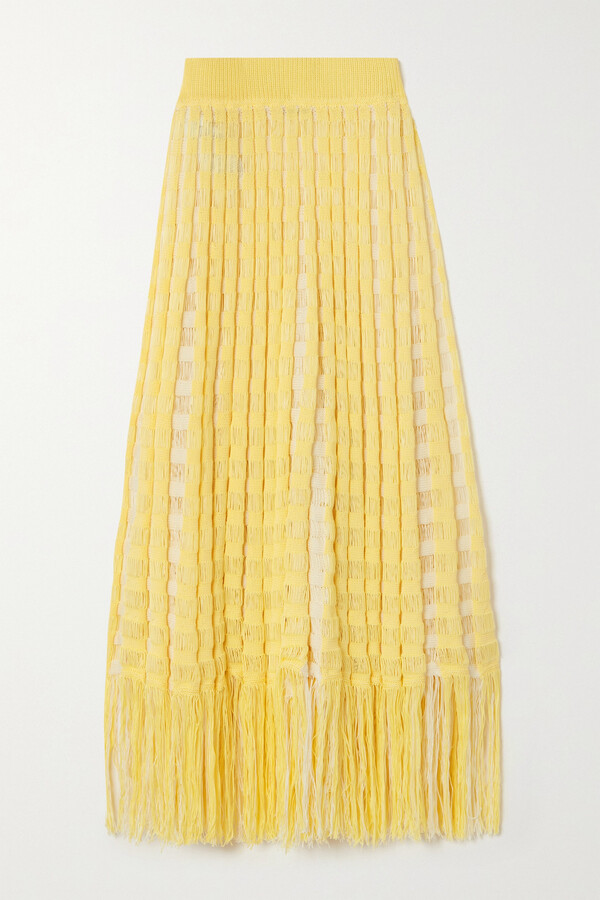 fringe maxi skirt