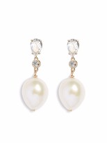 Thumbnail for your product : Poppy Finch 14kt Yellow Gold Pear-Cut Topaz And Pearl Earrings