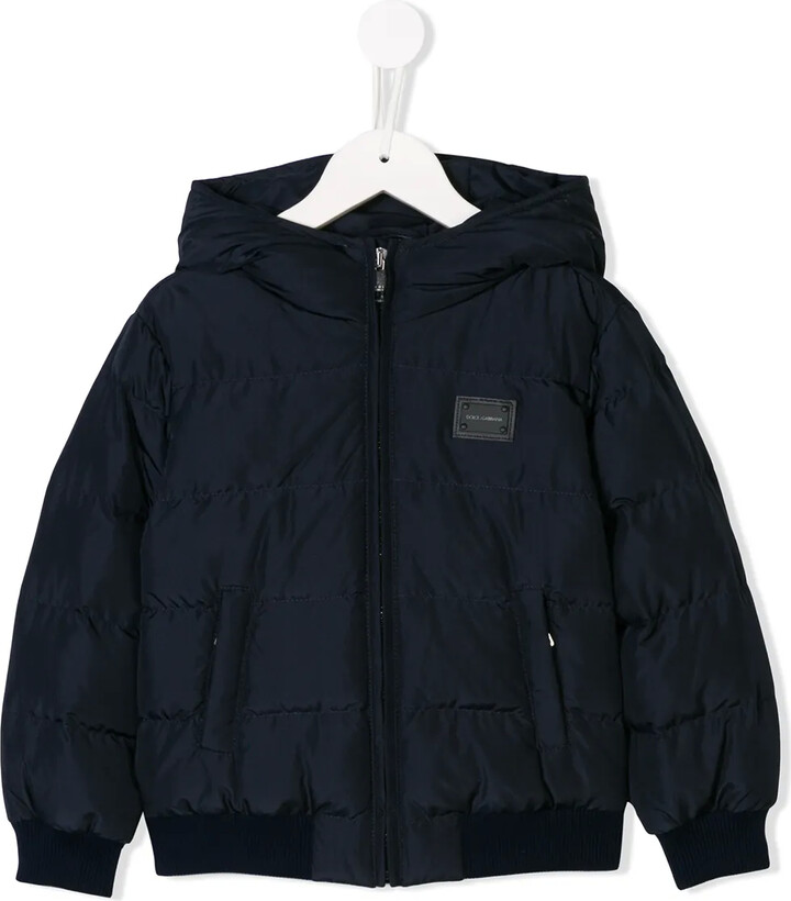 Logo-Tag Hooded Down Jacket