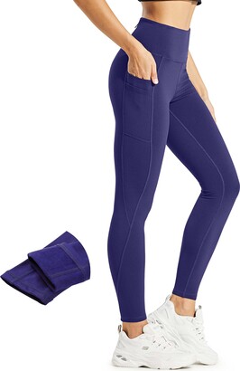 CRZ YOGA Women's Thermal Fleece Lined Leggings 28 Inches - Winter Thick  Yoga Pants High Waist Warm Gym Leggings - 28 Inches Navy 8 - ShopStyle  Activewear Trousers