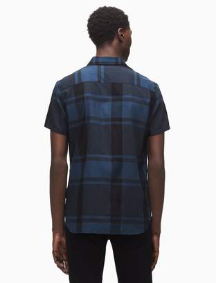 Calvin Klein regular fit heather check short sleeve shirt