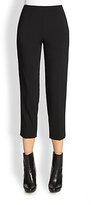 Thumbnail for your product : Piazza Sempione Audrey Faux Leather-Trim Cropped Pants