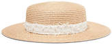 Thumbnail for your product : Eugenia Kim Brigitte Lace-trimmed Hemp Sunhat - Beige