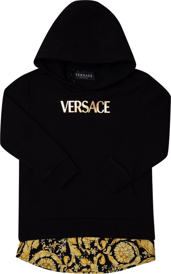 Versace Children Logo Detailed LongSleeved Hooded Dress ShopStyle