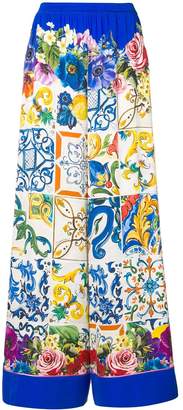 Dolce & Gabbana Majolica print palazzo trousers