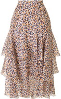 Thumbnail for your product : DELPOZO Dotted-Print Silk Skirt