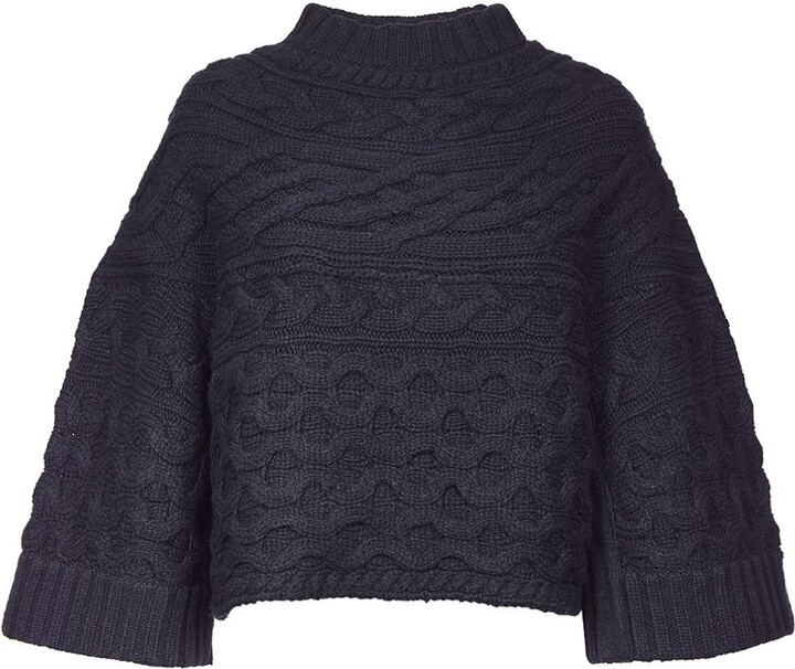 Sacai Cable Knit Cropped Sweater - ShopStyle